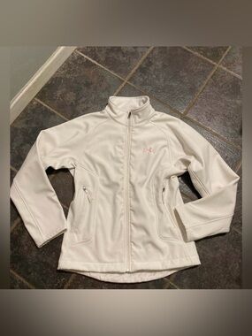 Under Armour Women's White Full-Zip Soft Shell Jacket Size L